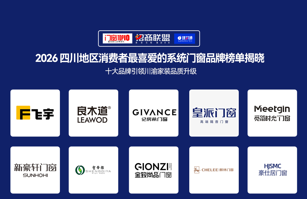 2026四川地区消费者最喜爱的系统门窗品牌TOP10(图1) 2026四川地区消费者最喜爱的系统门窗品牌TOP10(图1)